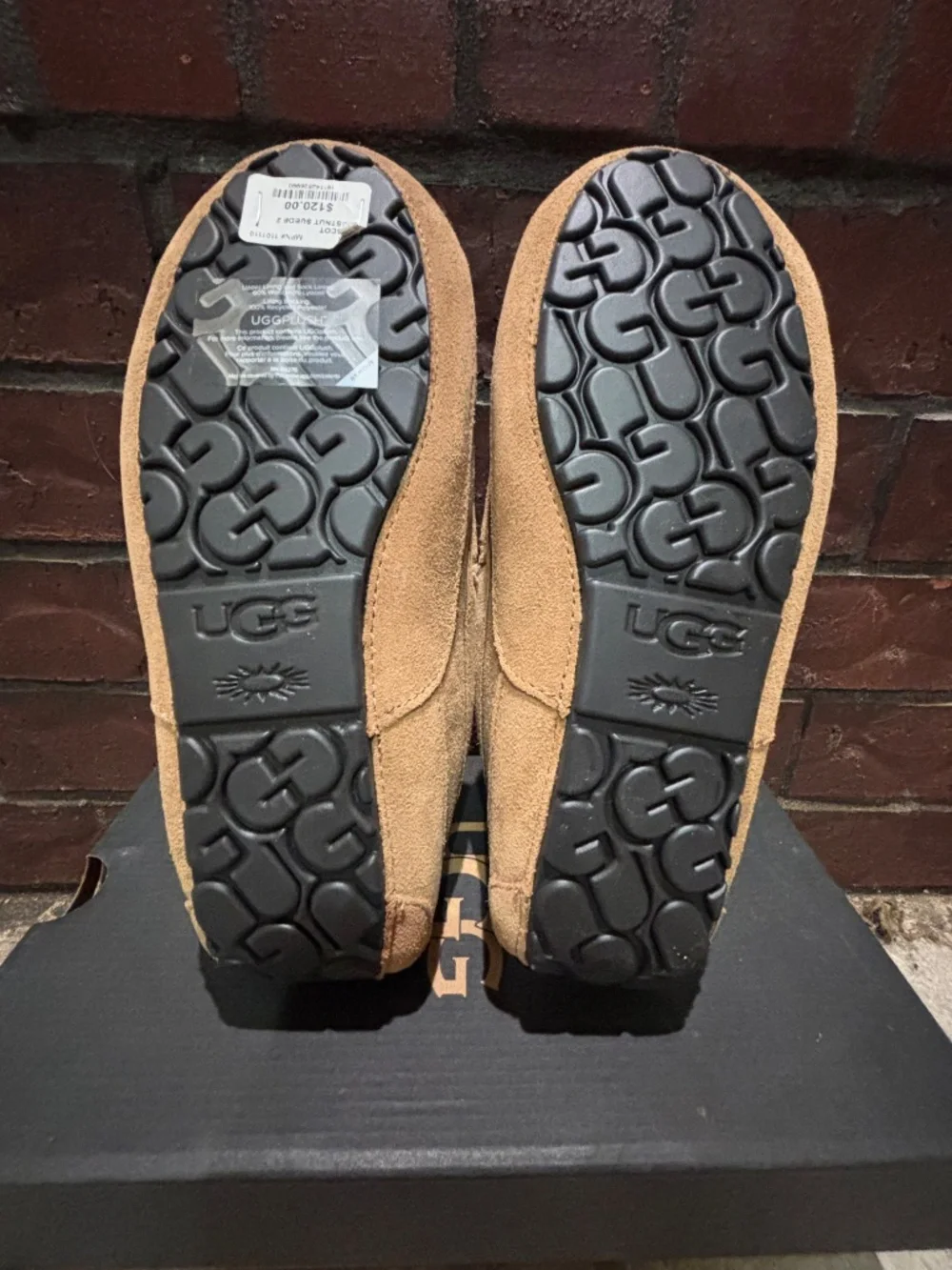 NWT MENS UGG ASCOT CHESTNUT SUEDE SLIPPERS SZ 9